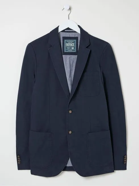 Men Fatface Coats and Jackets Chilworth Blue Cotton Blazer