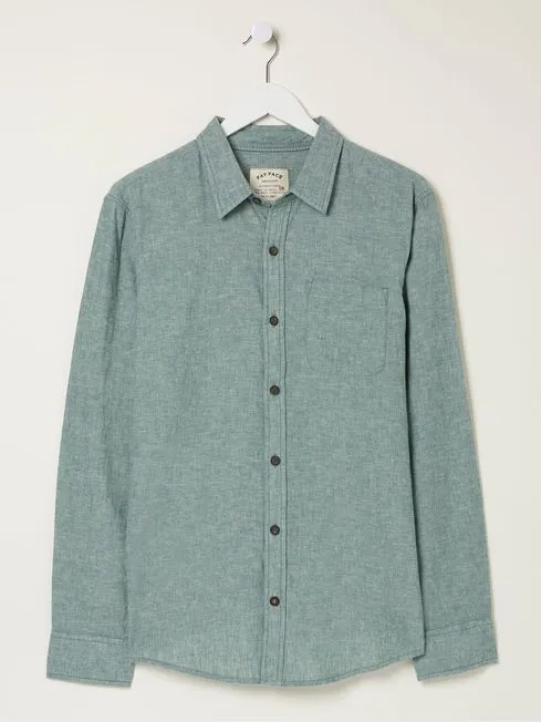 Men Fatface Coats and Jackets Green Long Sleeve Bugle Linen Cotton Shirt Men Fatface Coats and Jackets Green Long Sleeve Bugle Linen Cotton Shirt