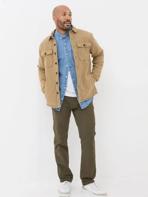 Men Fatface Coats and Jackets Walderton Beige Overshirt