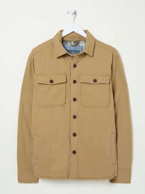 Men Fatface Coats and Jackets Walderton Beige Overshirt