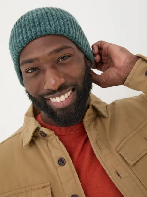 Men Fatface Hats Teal Green Fisherman Beanie Men Fatface Hats Teal Green Fisherman Beanie