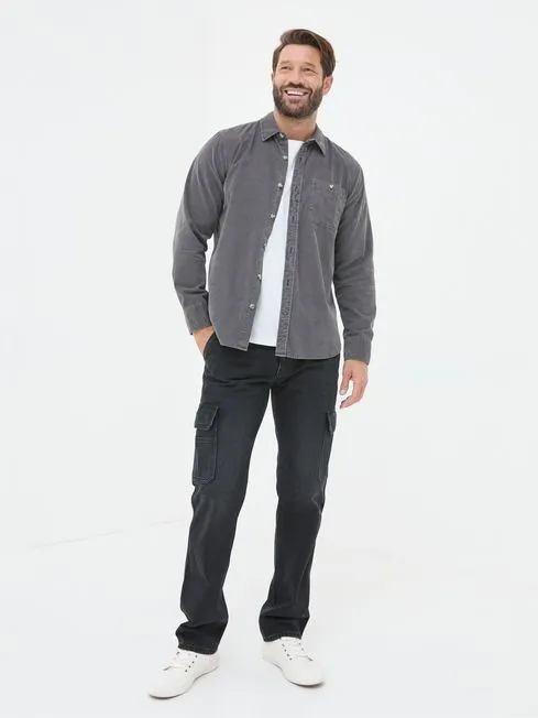 Men Fatface Jeans Black Cargo Jeans