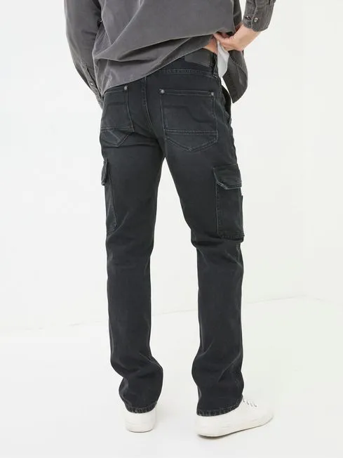 Men Fatface Jeans Black Cargo Jeans