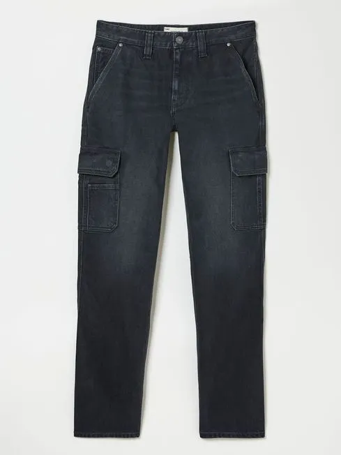 Men Fatface Jeans Black Cargo Jeans