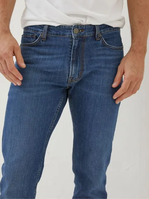 Men Fatface Jeans Blue Slim Mid Wash Jeans