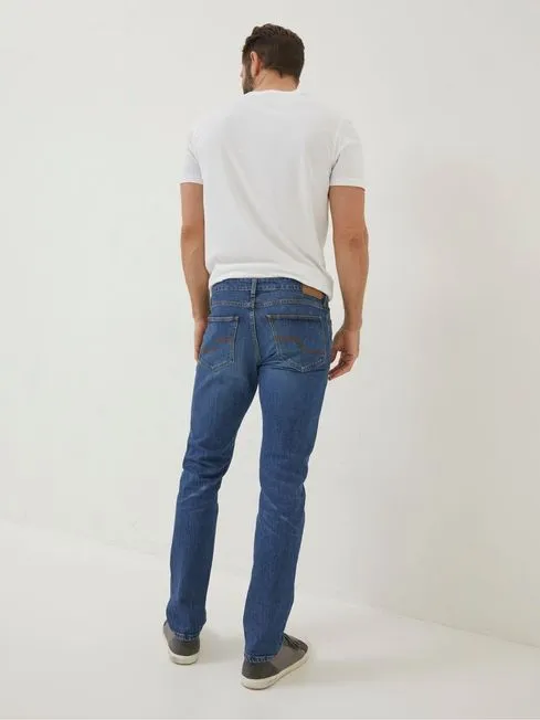 Men Fatface Jeans Blue Slim Mid Wash Jeans