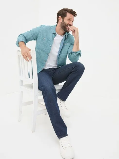 Men Fatface Jeans Blue Straight Fit Recycled Jeans