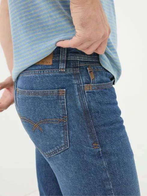 Men Fatface Jeans Blue Straight Fit Recycled Jeans