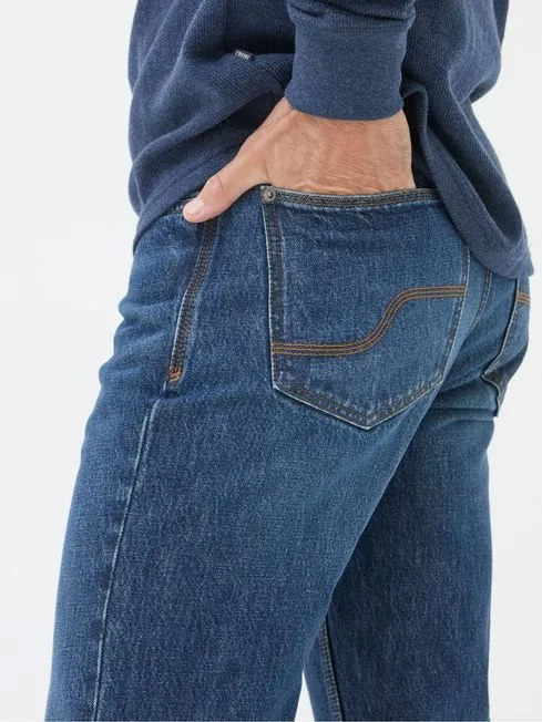 Men Fatface Jeans Blue Wash Straight Fit Jeans
