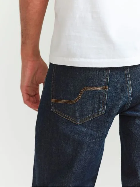 Men Fatface Jeans Dark Blue Vintage Wash Denim Slim Jeans