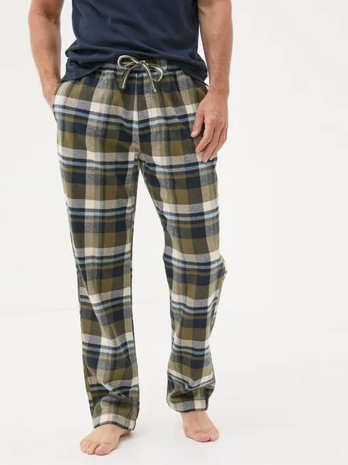 Men Fatface Loungewear Hambrook Green Check Pyjama Bottoms