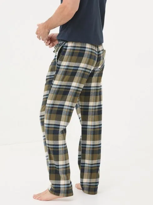 Men Fatface Loungewear Hambrook Green Check Pyjama Bottoms