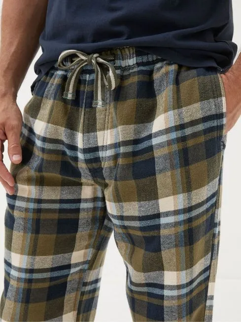 Men Fatface Loungewear Hambrook Green Check Pyjama Bottoms