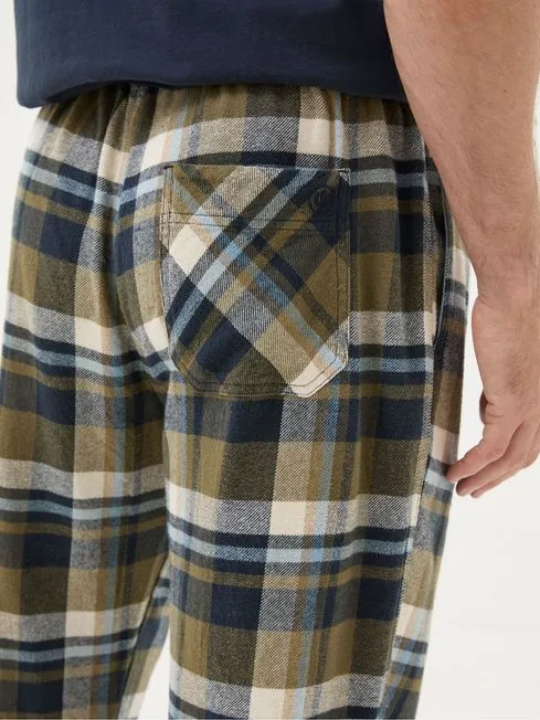 Men Fatface Loungewear Hambrook Green Check Pyjama Bottoms
