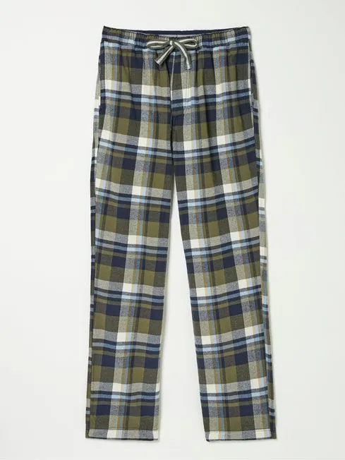 Men Fatface Loungewear Hambrook Green Check Pyjama Bottoms