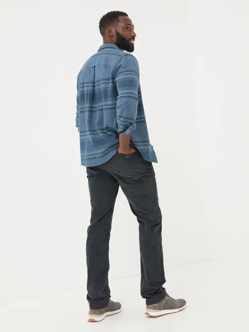 Men Fatface Pants Blue Navy Straight Cord Trousers