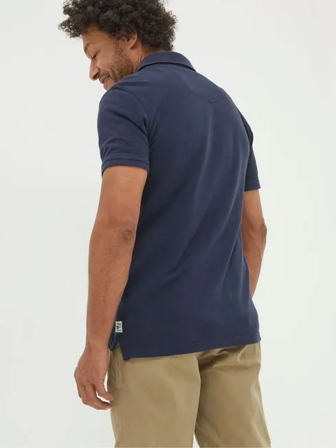Men Fatface Polo Shirts Navy Blue Pique Polo Shirt Men Fatface Polo Shirts Navy Blue Pique Polo Shirt