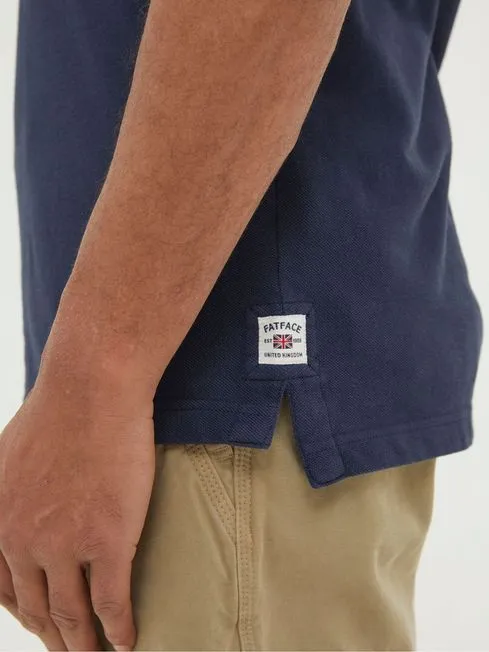 Men Fatface Polo Shirts Navy Blue Pique Polo Shirt Men Fatface Polo Shirts Navy Blue Pique Polo Shirt