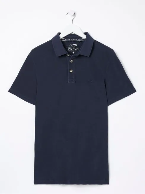Men Fatface Polo Shirts Navy Blue Pique Polo Shirt Men Fatface Polo Shirts Navy Blue Pique Polo Shirt