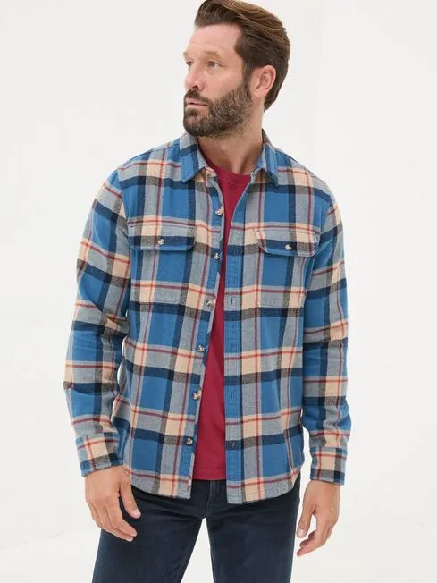 Men Fatface Shirts Blue Long Sleeve Borne Check 100 Cotton Shirt Men Fatface Shirts Blue Long Sleeve Borne Check 100 Cotton Shirt