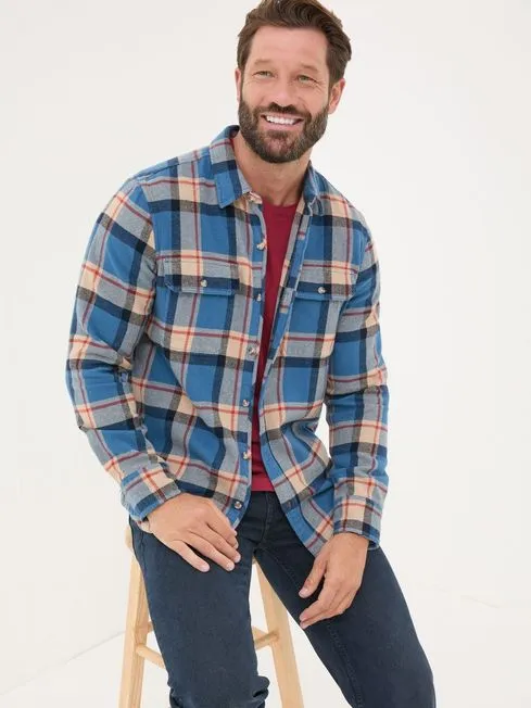 Men Fatface Shirts Blue Long Sleeve Borne Check 100 Cotton Shirt Men Fatface Shirts Blue Long Sleeve Borne Check 100 Cotton Shirt