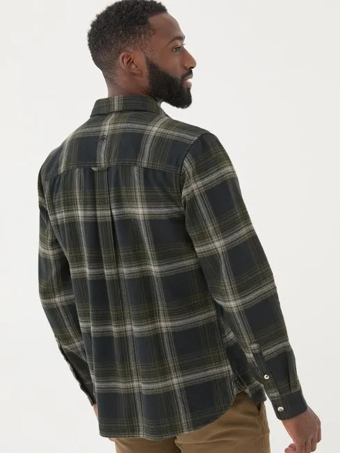 Men Fatface Shirts Dark Green Long Sleeve Selford Check Shirt Men Fatface Shirts Dark Green Long Sleeve Selford Check Shirt