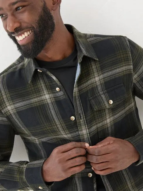 Men Fatface Shirts Dark Green Long Sleeve Selford Check Shirt Men Fatface Shirts Dark Green Long Sleeve Selford Check Shirt
