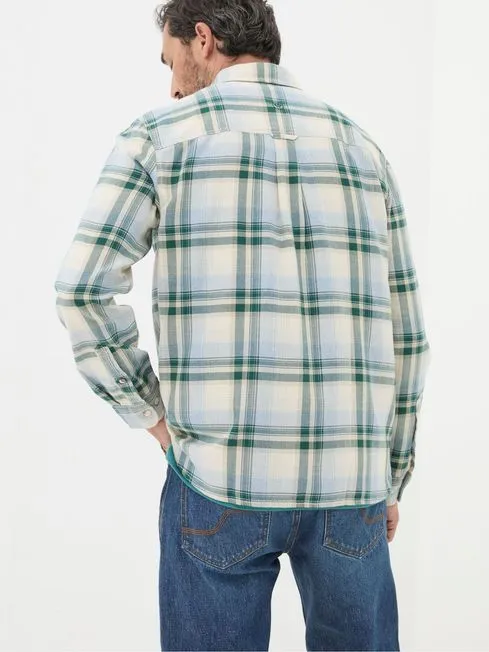 Men Fatface Shirts Green Long Sleeve Tyburn Check Shirt