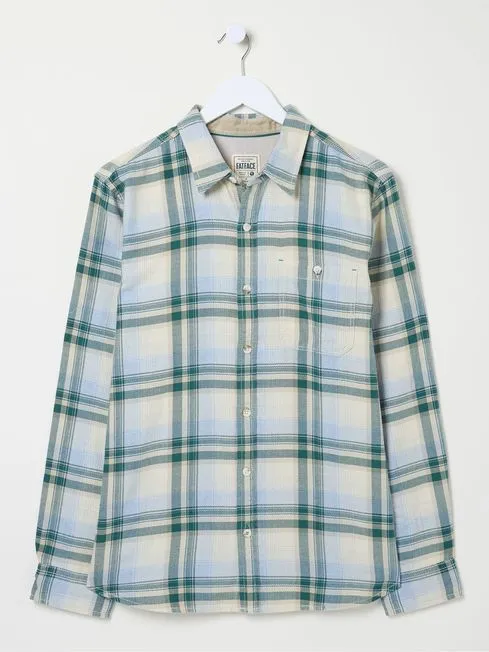 Men Fatface Shirts Green Long Sleeve Tyburn Check Shirt
