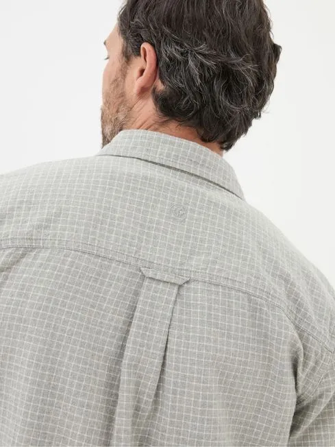 Men Fatface Shirts Grey Long Sleeve Grantham Grid Check 100 Cotton Shirt