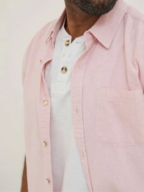 Men Fatface Shirts Pink Bugle Micro Stripe Shirt Men Fatface Shirts Pink Bugle Micro Stripe Shirt