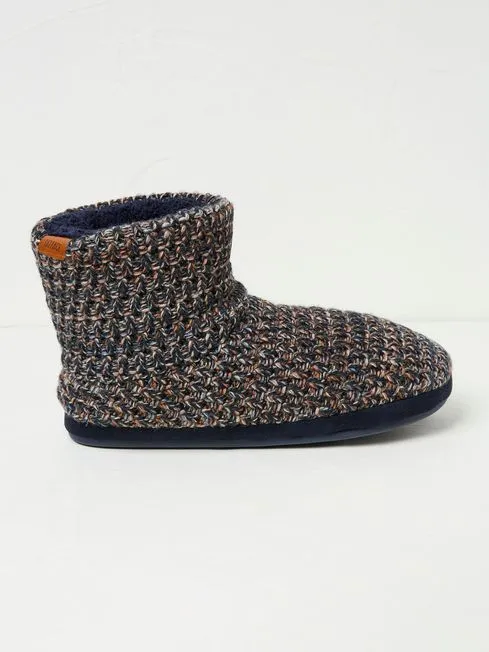 Men Fatface Slippers Matthew Oatmeal Knit Boots