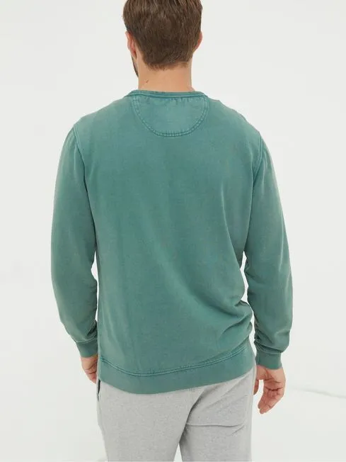 Men Fatface Sweatshirts and Hoodies Petersfield Light Green Sweatshirt