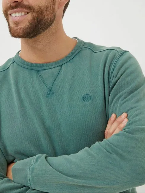 Men Fatface Sweatshirts and Hoodies Petersfield Light Green Sweatshirt