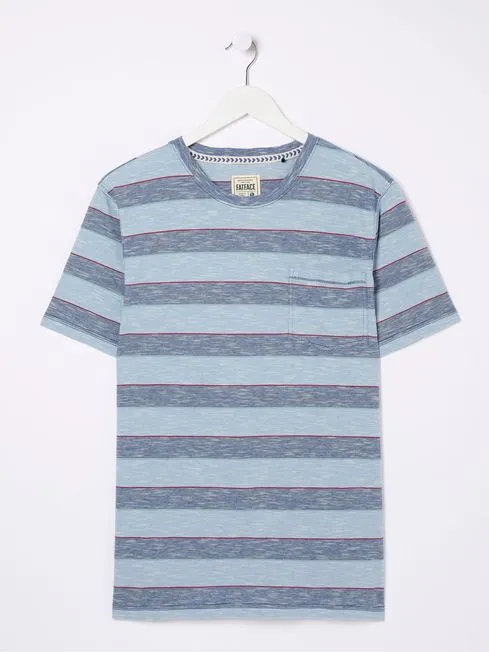 Men Fatface TShirts Ferndale Blue Feeder Stripe TShirt Men Fatface TShirts Ferndale Blue Feeder Stripe TShirt