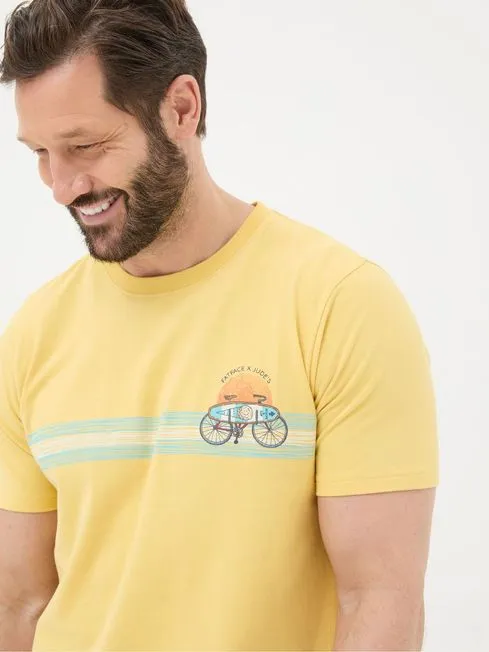 Men Fatface TShirts Judes Yellow Chest Stripe TShirt Men Fatface TShirts Judes Yellow Chest Stripe TShirt