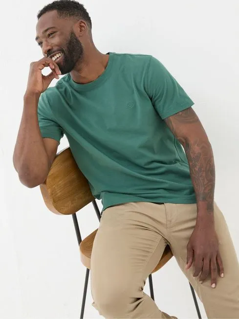 Men Fatface TShirts Lulworth Green 100 Cotton Organic Crew TShirt Men Fatface TShirts Lulworth Green 100 Cotton Organic Crew TShirt