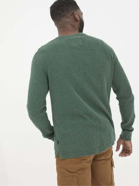 Men Fatface TShirts Wicklow Green Waffle Crew Neck TShirt Men Fatface TShirts Wicklow Green Waffle Crew Neck TShirt