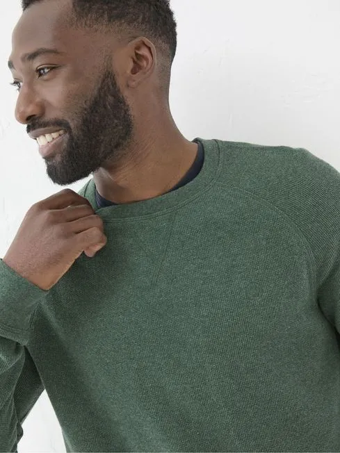 Men Fatface TShirts Wicklow Green Waffle Crew Neck TShirt Men Fatface TShirts Wicklow Green Waffle Crew Neck TShirt
