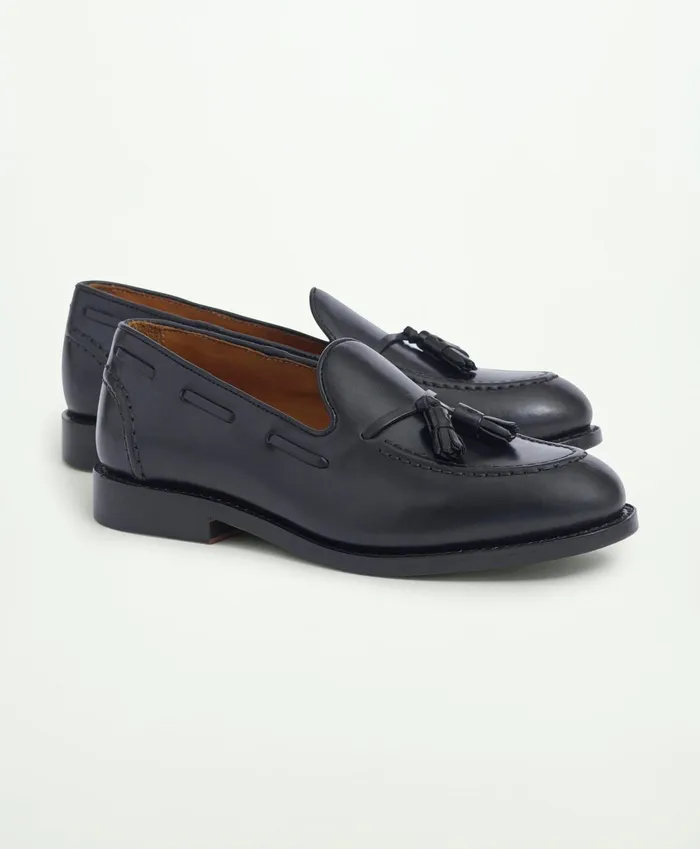 Men Fitzgerald Tassel Loafer Black Brooks Brothers Shoes