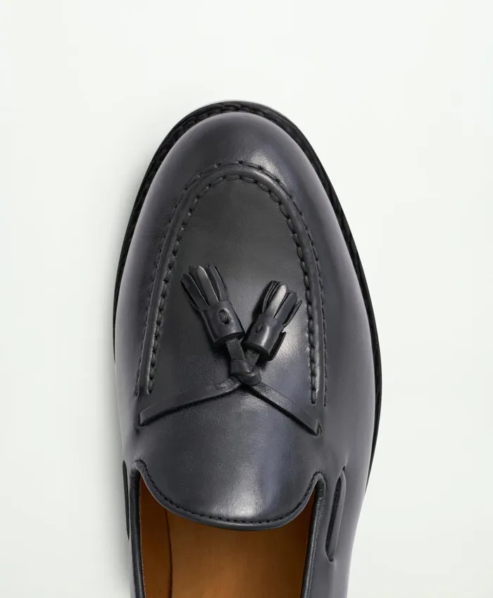 Men Fitzgerald Tassel Loafer Black Brooks Brothers Shoes