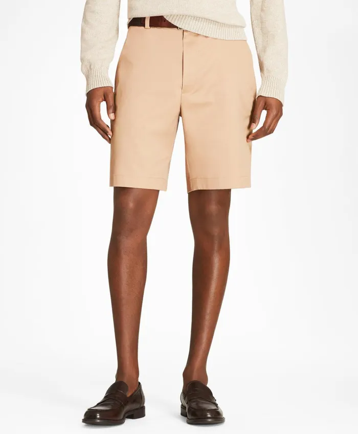 Men Flat Front Stretch Advantage Chino Shorts Dark Khaki Brooks Brothers Shorts and Swimwear Men Flat Front Stretch Advantage Chino Shorts Dark Khaki Brooks Brothers Shorts and Swimwear