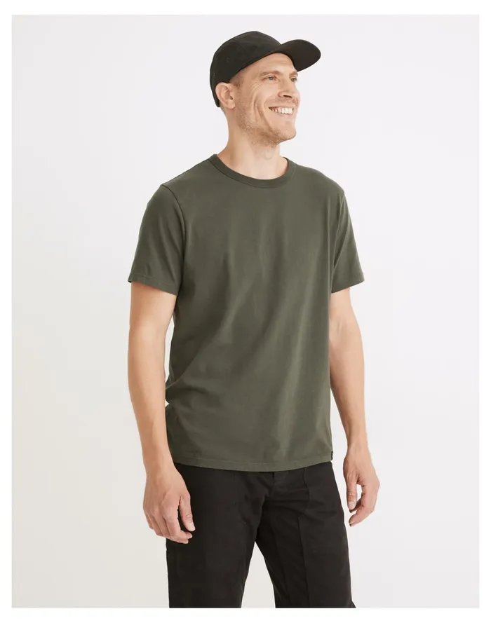 Men Garment Dyed Allday Crewneck Tee Dark Palm Madewell Tees