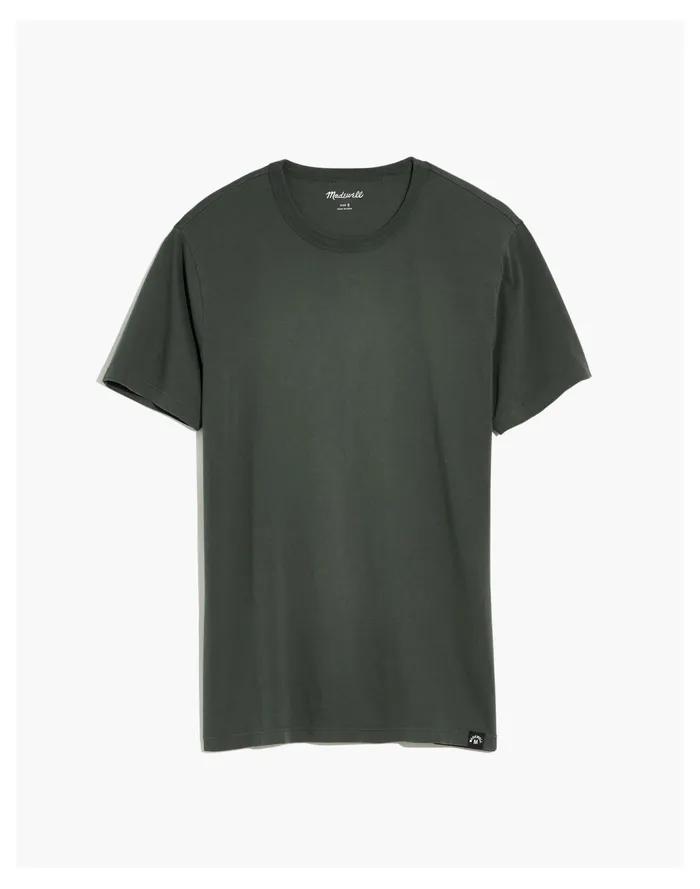 Men Garment Dyed Allday Crewneck Tee Dark Palm Madewell Tees Men Garment Dyed Allday Crewneck Tee Dark Palm Madewell Tees