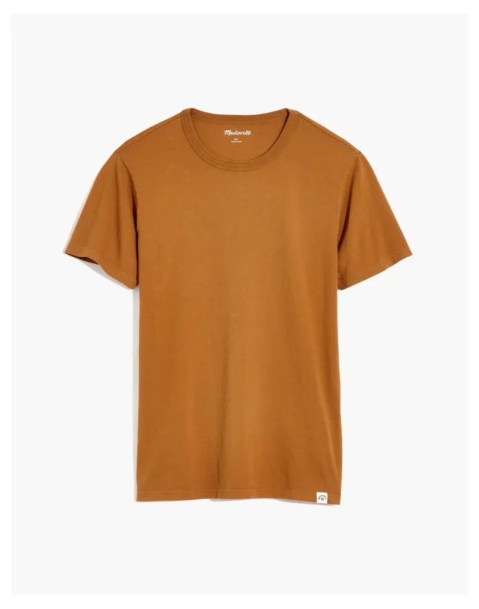 Men Garment Dyed Allday Crewneck Tee Dried Cedar Madewell Tees