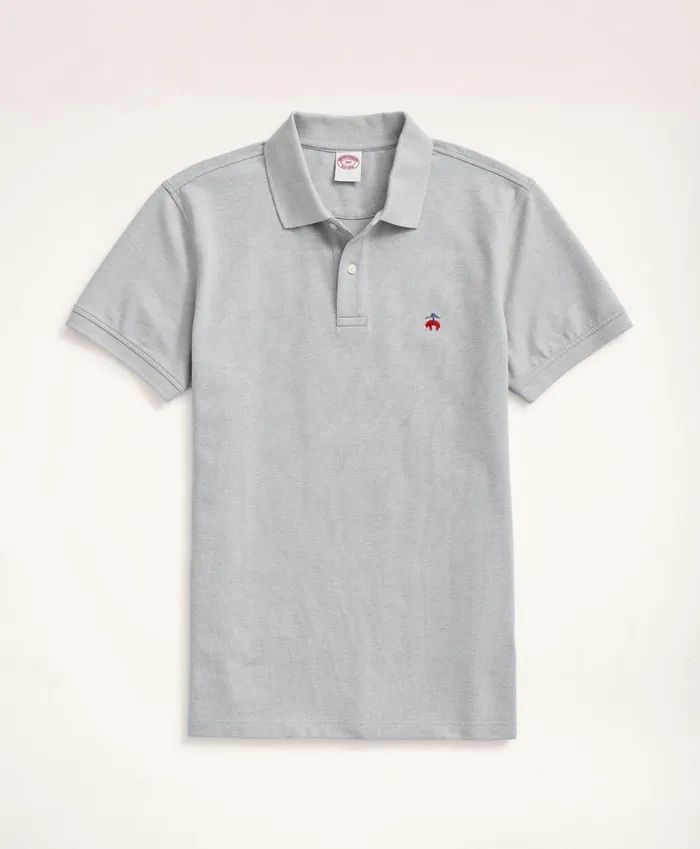 Men Golden Fleece Big and Tall Stretch Supima Polo Shirt Grey Heather Brooks Brothers Polo and Rugby Shirts Men Golden Fleece Big and Tall Stretch Supima Polo Shirt Grey Heather Brooks Brothers Polo and Rugby Shirts