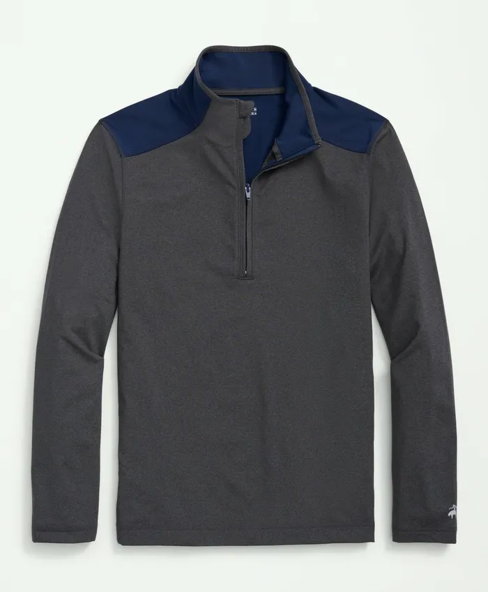 Men Golf Performance HalfZip Charcoal Brooks Brothers TShirts and Sweats