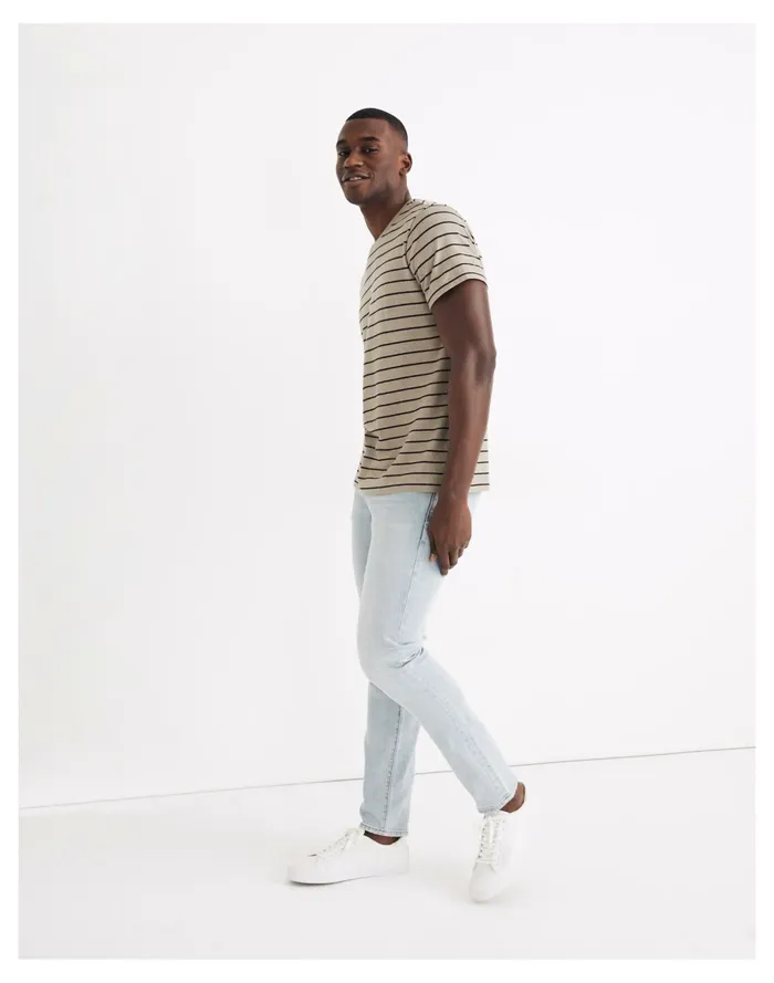 Men Hemp Cotton Allday Crewneck Tee In Carlson Stripe Pale Fatigue Stripe Madewell Tees Men Hemp Cotton Allday Crewneck Tee In Carlson Stripe Pale Fatigue Stripe Madewell Tees
