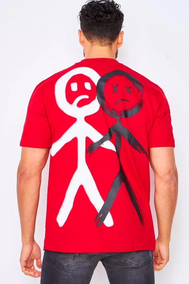Men Hi I Don039t Care Thanks TShirt In Red Red Brentiny Paris TShirts