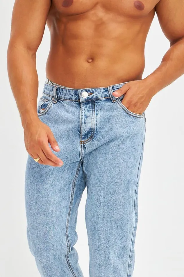 Men Jean Basique Regular Brut Bleu Blue Brentiny Paris Jeans